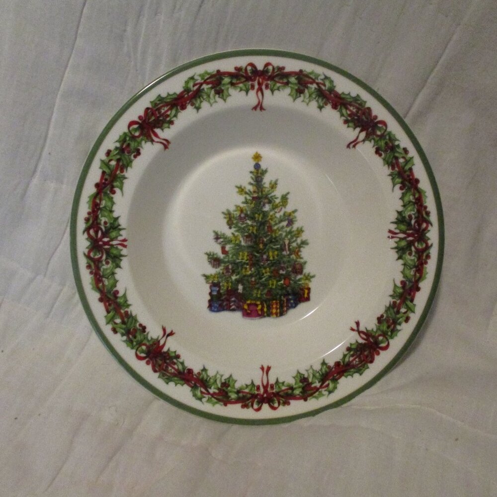 1 Christopher Radko Christmas Tree  Holly & Ribbons  Bowl - Retired